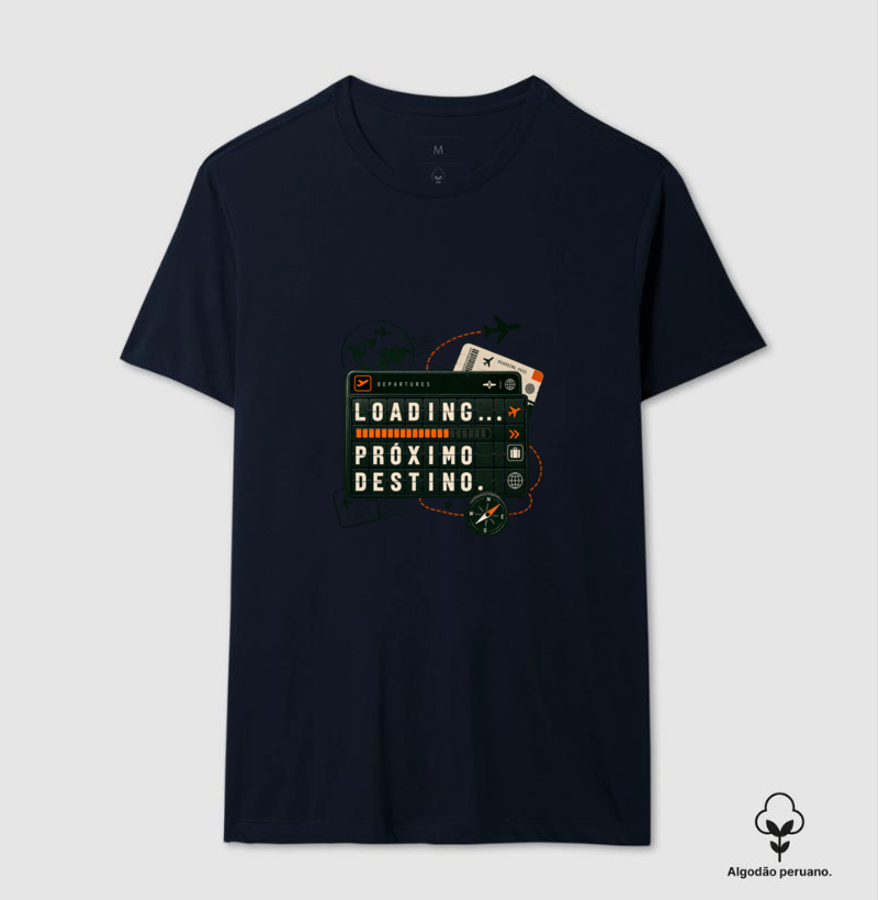 Camiseta Algodão Peruano | Loading... Próximo Destino - Imagem 3