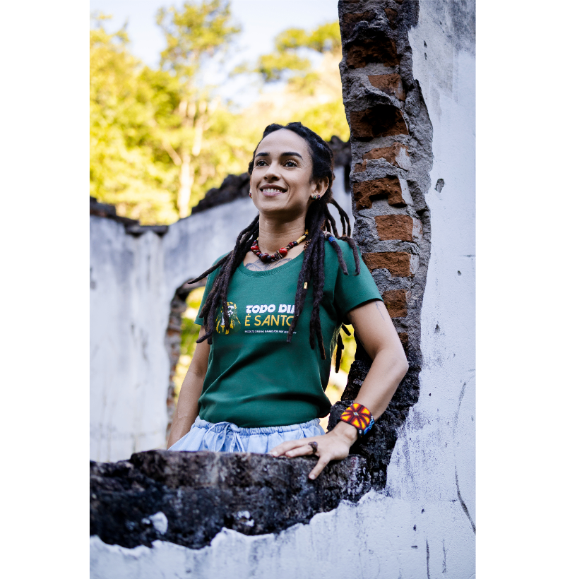 Camiseta Todo dia é santo! Coleção Reggae.  Masculino e feminino. Algodão Premium. - Imagem 3