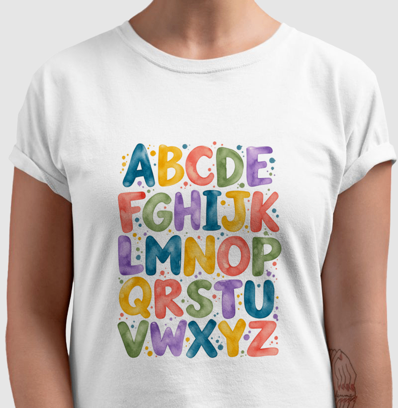 Camiseta Alfabeto em Cores - Imagem 2