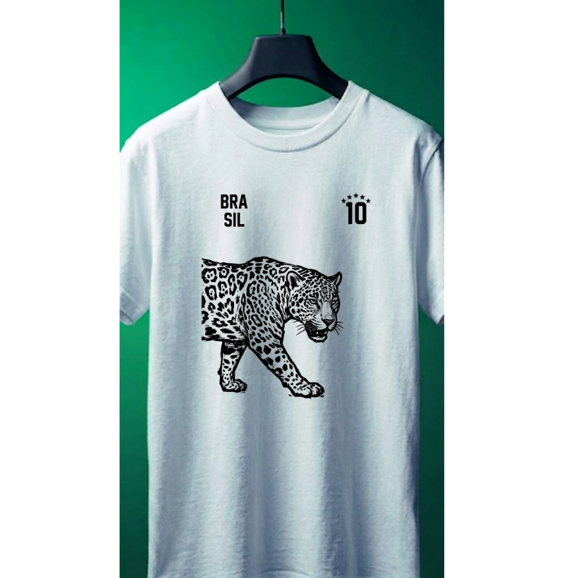 Camiseta Onça-Pintada Brasil 10 – Casual White - Imagem 2