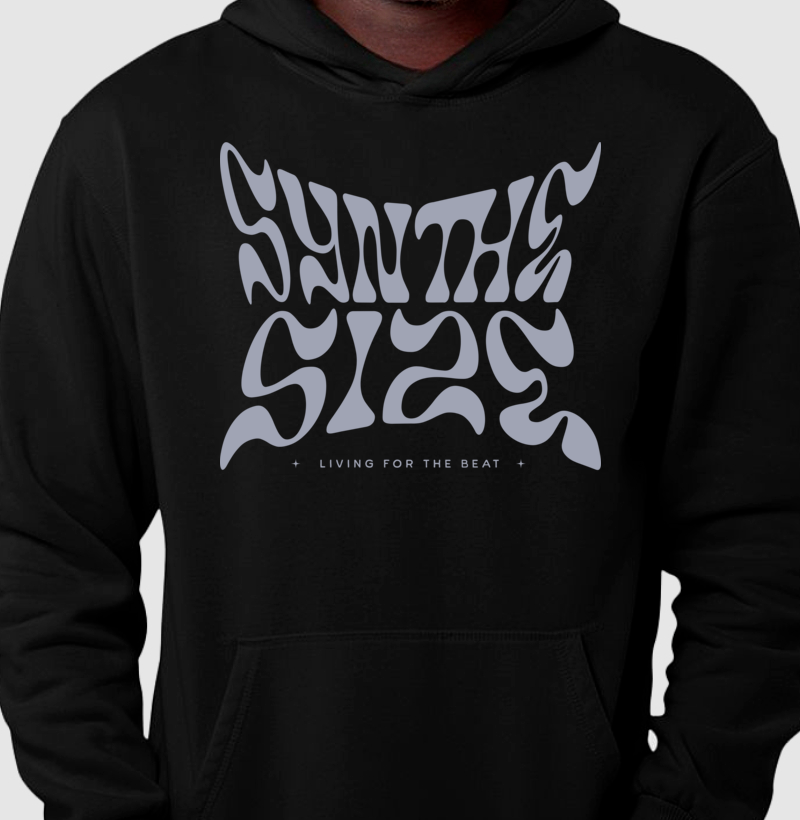 SYNTHESIZE, LIVING FOR THE BEAT. — Hoodie Moletom - Imagem 3