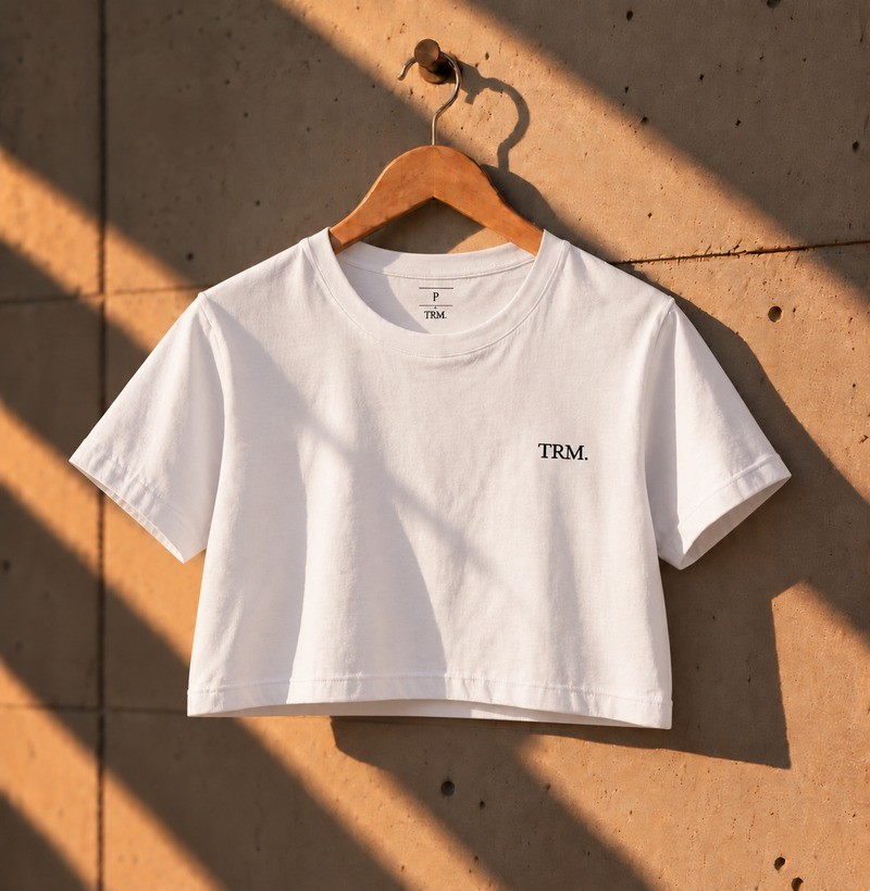 Cropped Feminino Branco com Logo Preta TRM Timeless - Imagem 4