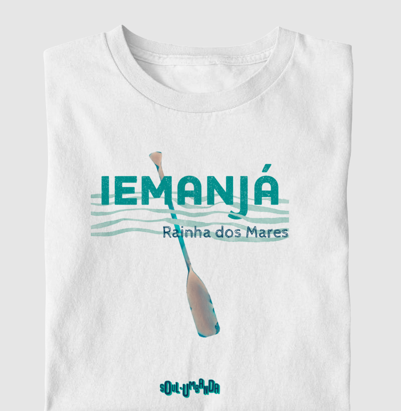 camiseta IEMANJÁ rainha dos mares masculina - Imagem 4