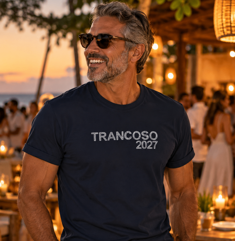 Camiseta Trancoso 2027 – Réveillon na Bahia - Algodão Peruano - Imagem 3