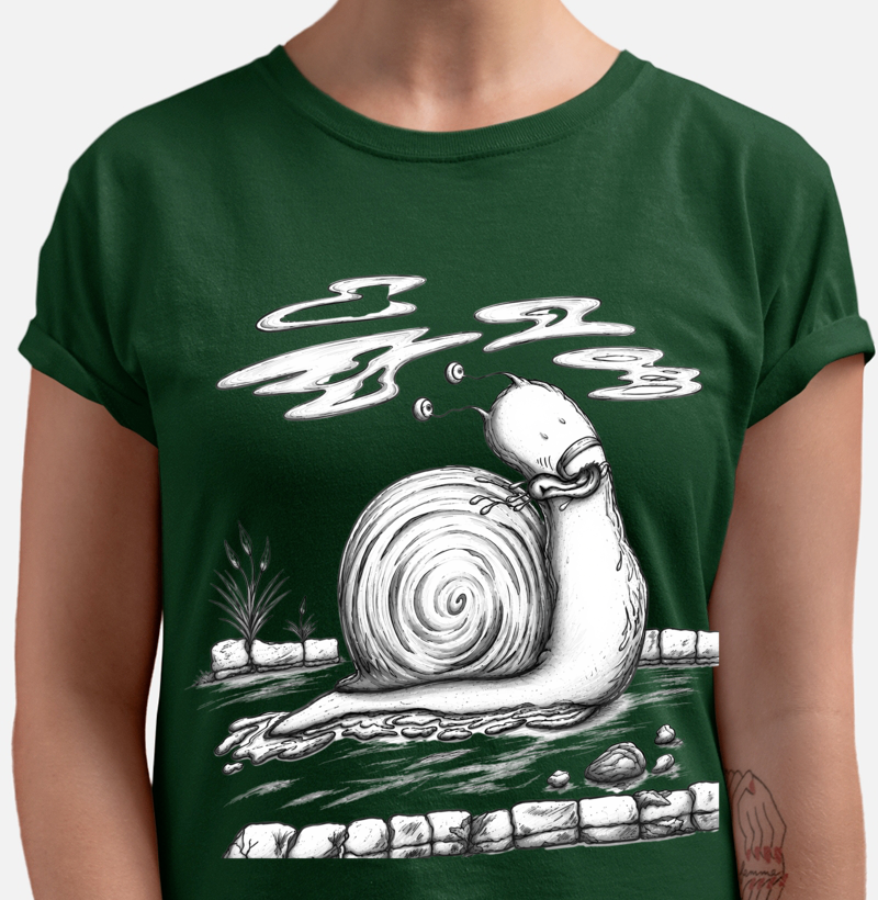 Camiseta Caracol Preta e Branco - Imagem 2
