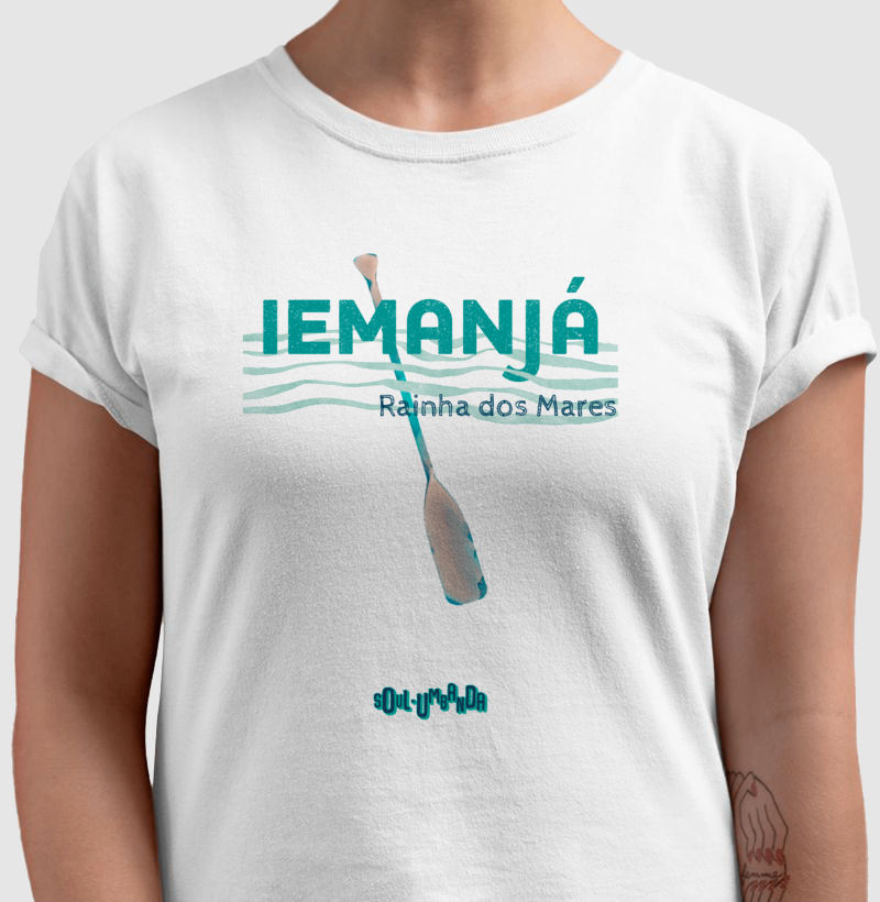 camiseta IEMANJÁ rainha dos mares masculina - Imagem 2