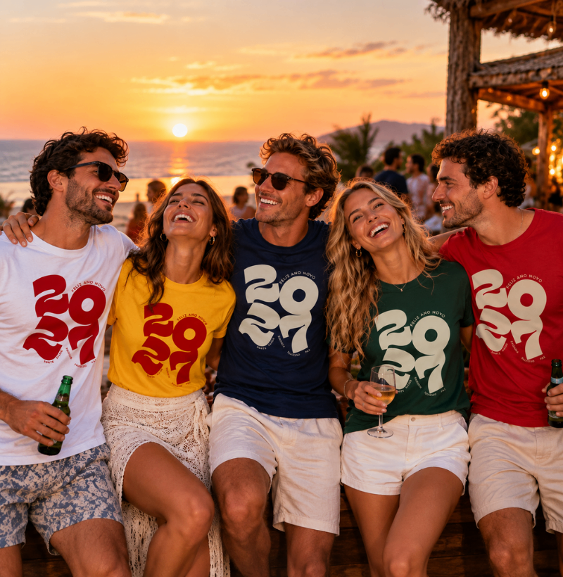 Camiseta 2027 Boas Energias – Feliz Ano Novo - Imagem 2