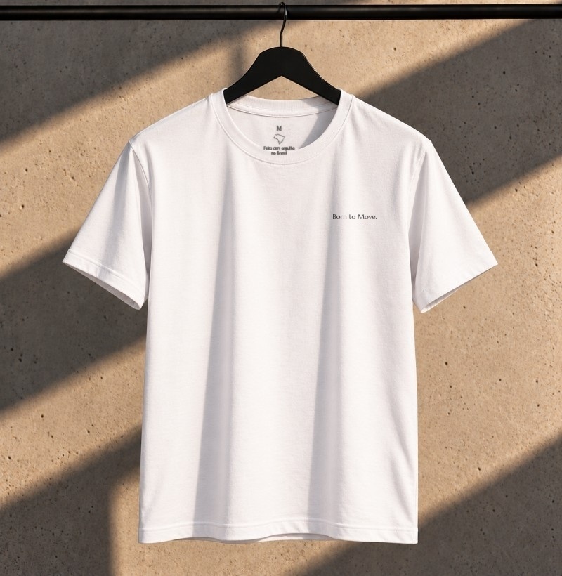 Camiseta Básica Masculina Branca Born to Move TRM Timeless - Imagem 4