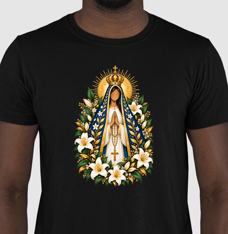 Camiseta Nossa Senhora Aparecida – Manto de Fé - Imagem 2