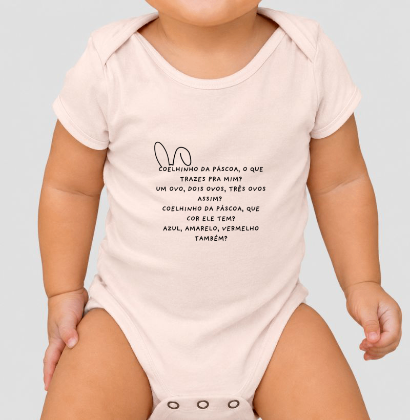 Body Infantil Coelhinho da Páscoa - Letras Pretas - Imagem 4