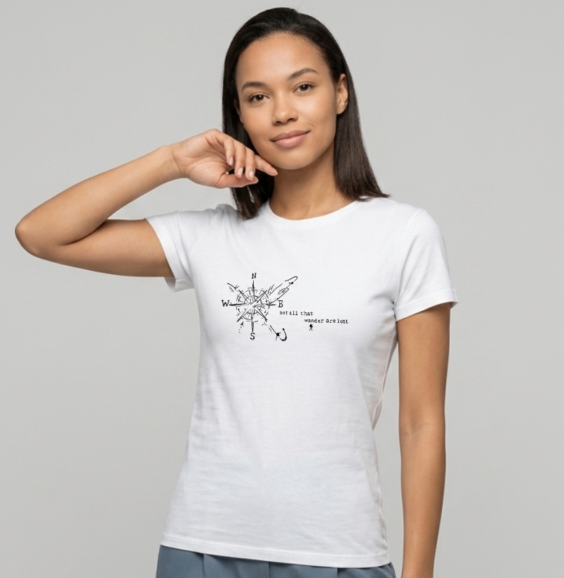 Camiseta Not All That Wander Are Lost | Rosa dos Ventos Aviao | Excursionista - Imagem 3