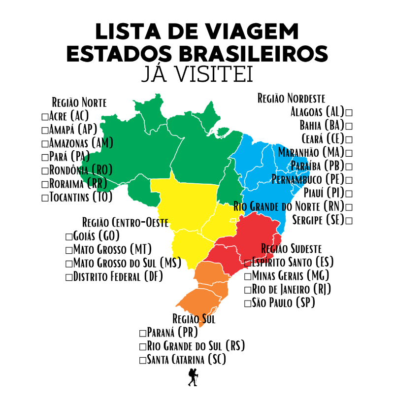 Camiseta Lista de Viagem Estados Brasileiros Ja Visitei | Mapa Brasil Auto Personalizavel | Colecao Personalizaveis - Imagem 2