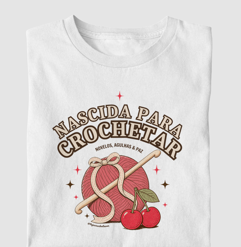 Nascida Para Crochetar Vintage Cereja - Imagem 2