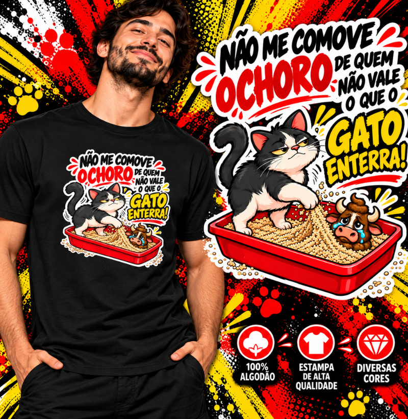 Camiseta Gato Poop em Algodão - Imagem 2