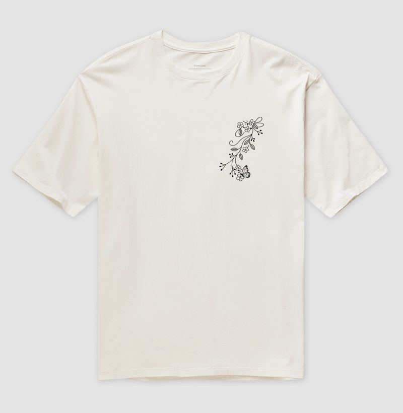 Camiseta Borboleta em Flor