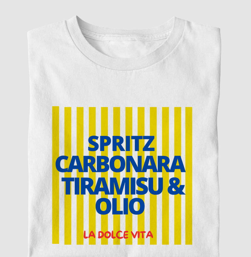 Camiseta Spritz, Carbonara, Tiramisu & Olio