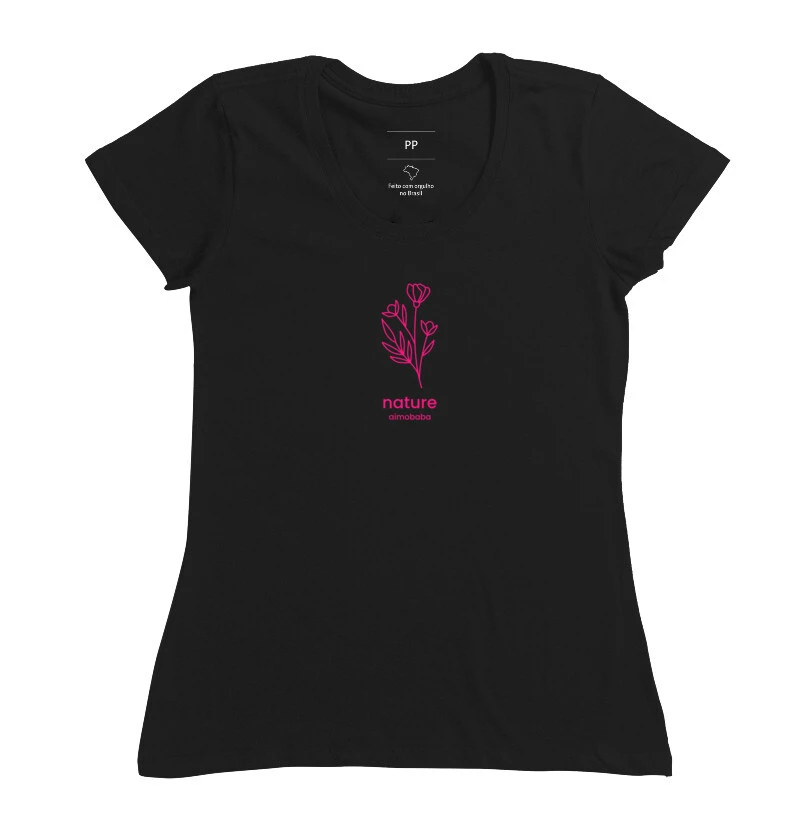 Camiseta Aimobaba Nature feminina preta
