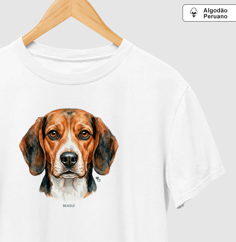Cães - Beagle - Algodão Peruano - Camiseta Algodão Peruano