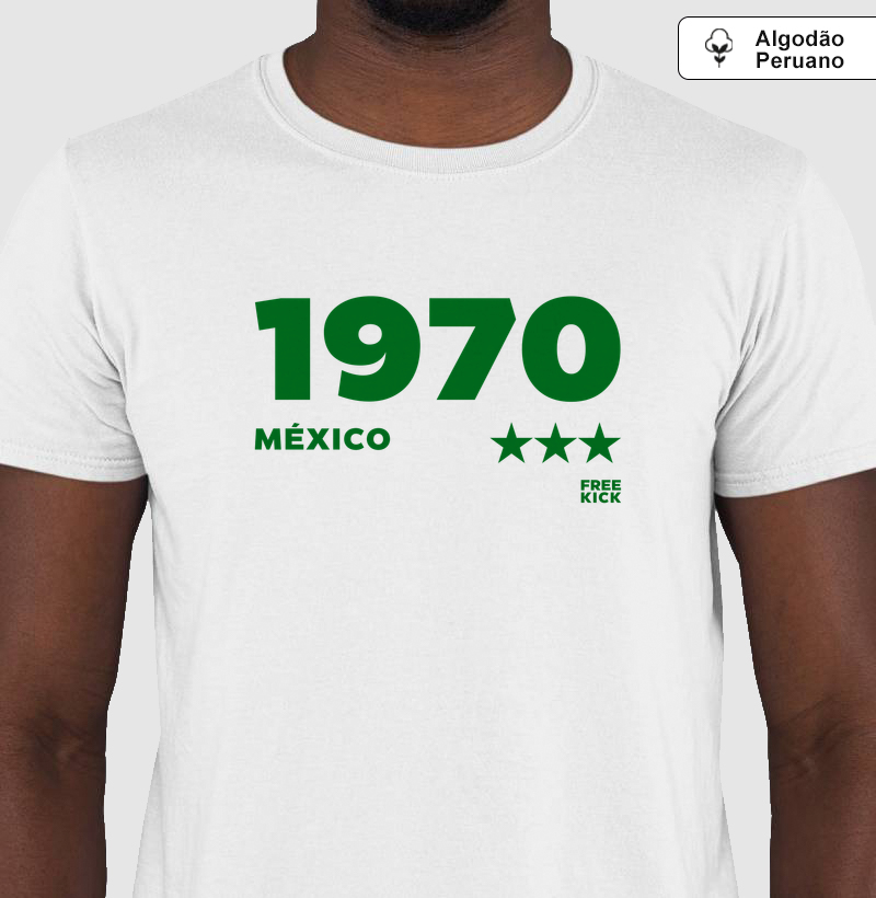 CAMISETA ALGODÃO PERUANO FREE KICK BRASIL 1970
