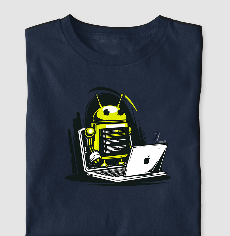 Camiseta "Android usando Mac" T.I
