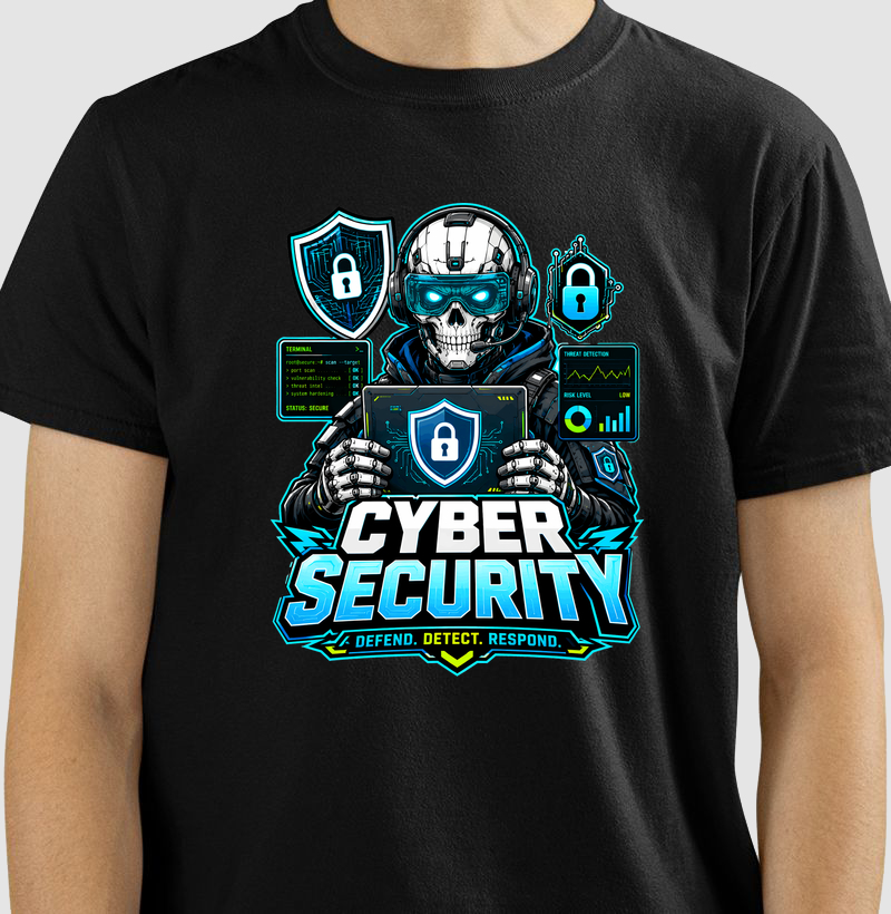 Camiseta Cyber Security — Defend, Detect, Respond