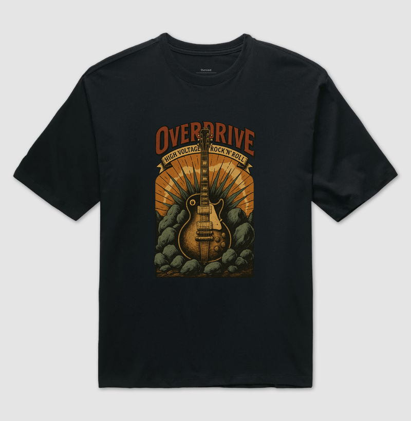 camiseta-overdrive-rock-roll-high-voltage-guitarra