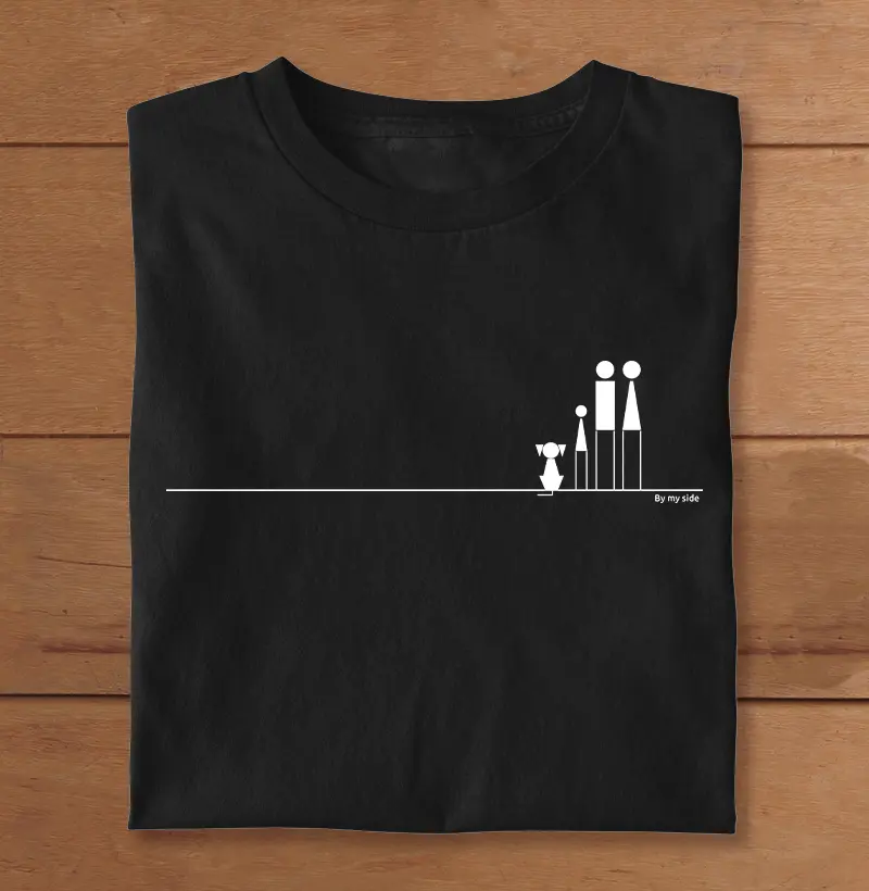 Casal com menina e cão