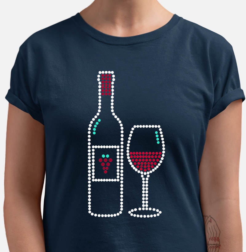 Vinho e Taça de Bolinhas