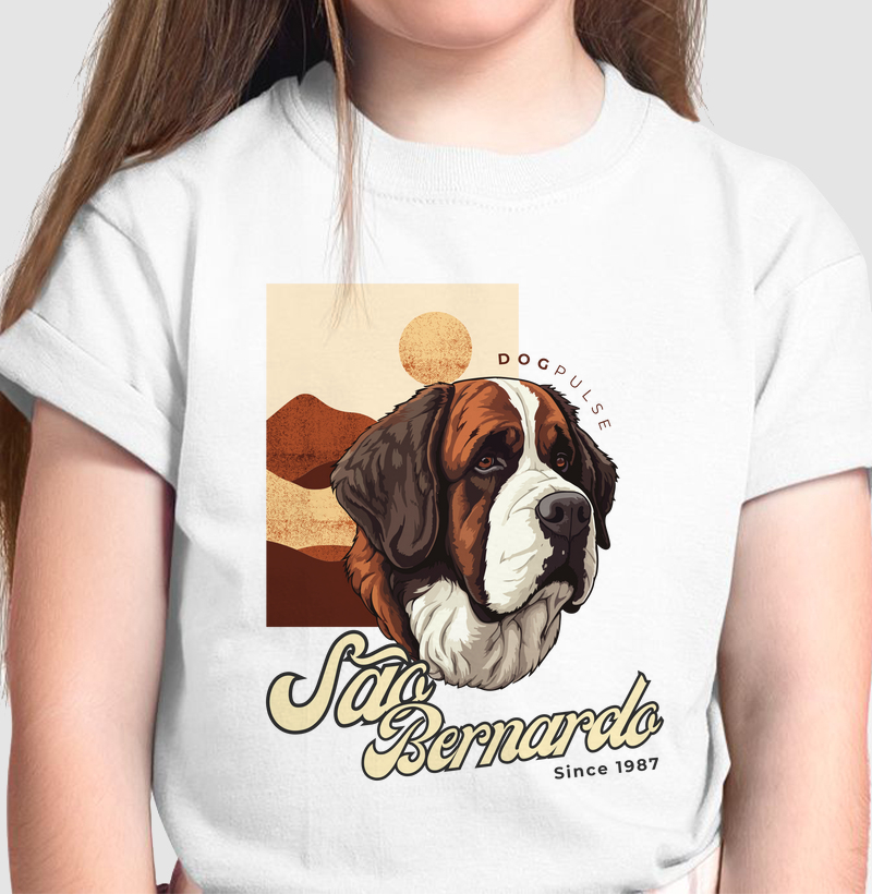 Camiseta Infantil São Bernardo Busto Dog Pulse