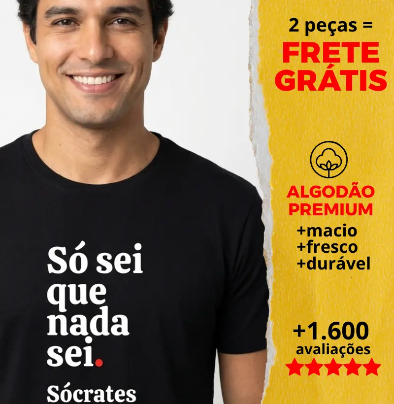 Camiseta Só sei que nada sei, frase de Sócrates