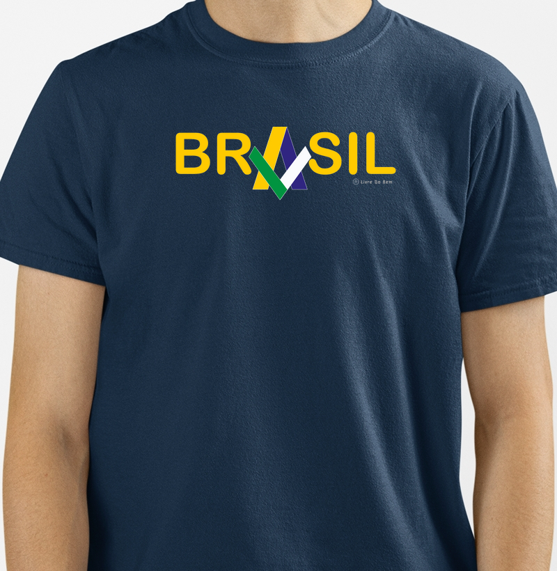 Camiseta maçonaria - Brasil esquadro compasso