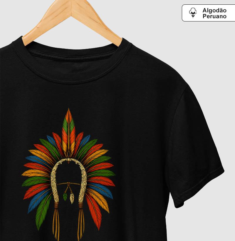 Camiseta Algodão Peruano Cocar Ancestral - Mr. GADU