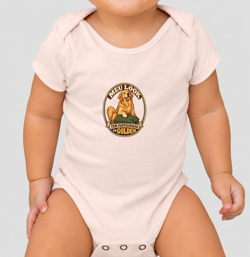 Meu look tem participação do Golden. - Body Infantil
