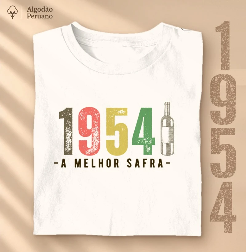 Camiseta A Melhor Safra 1954 - Camiseta Algodão Peruano
