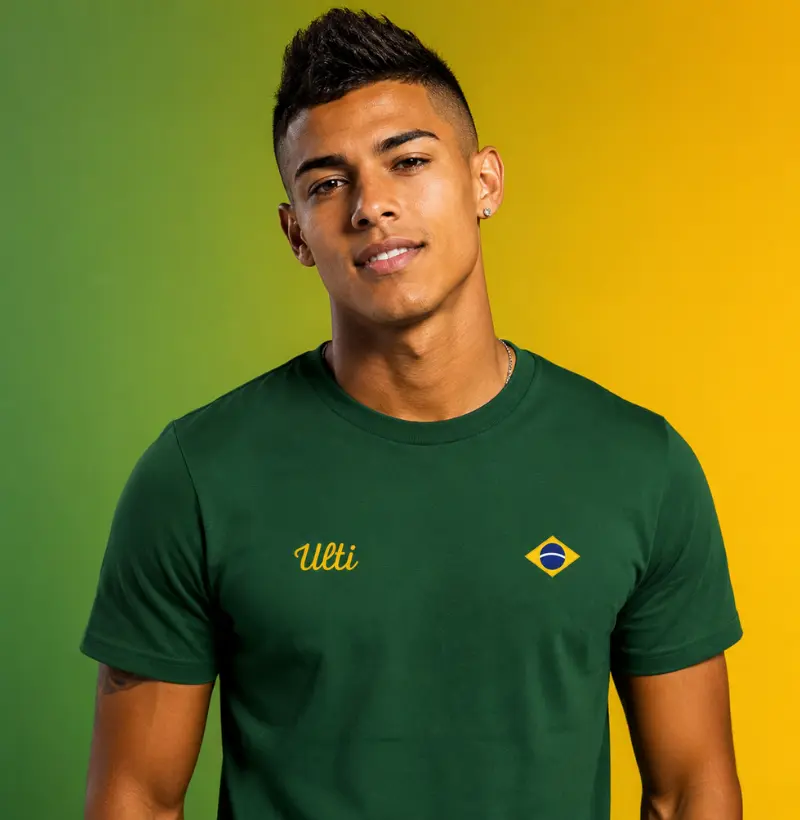 Camiseta Ulti Brasilidade Verde | Camisa Verde Minimalista