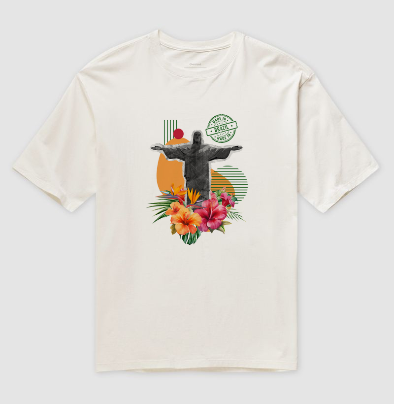 Camiseta Oversized Flor do Rio