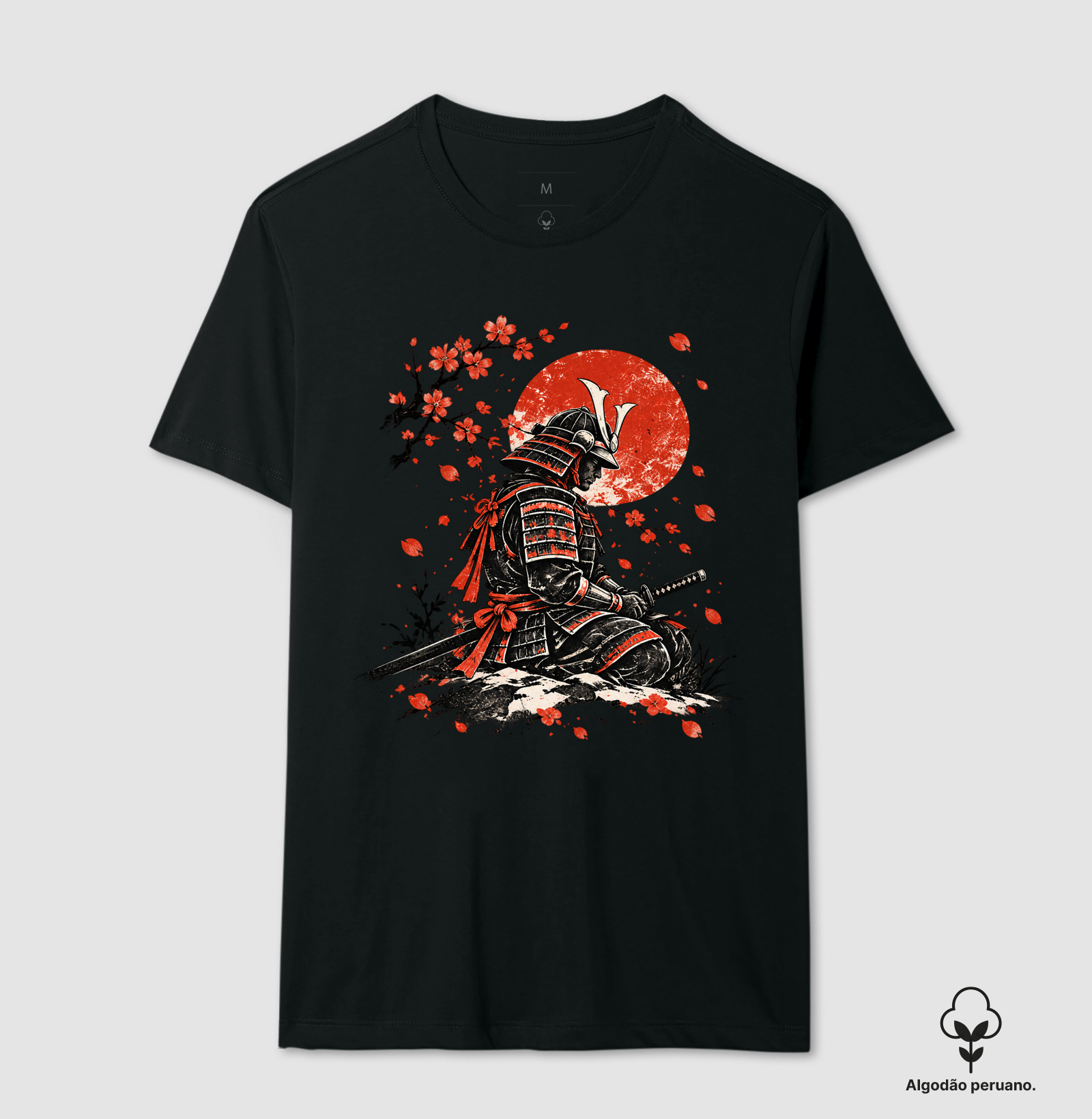 SAMURAI — Entre o Aço e as Cerejeiras - Camiseta Algodão Peruano