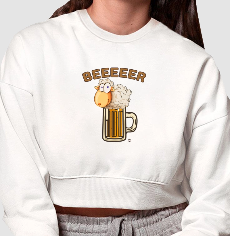 Moletom Cropped Beeeeer