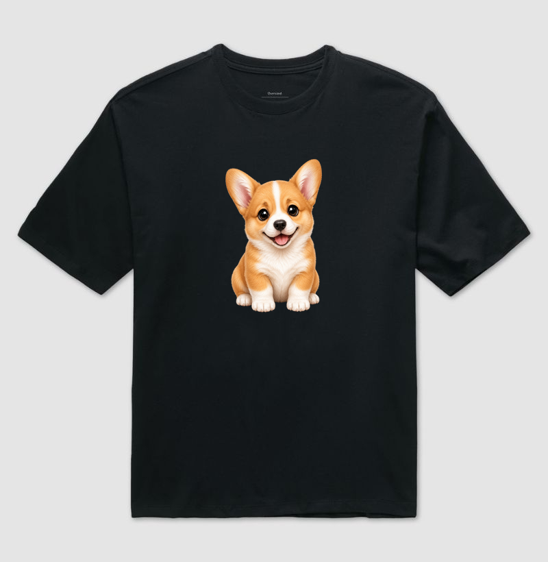Corgi Claro - Desenho Animado - Camiseta Oversized