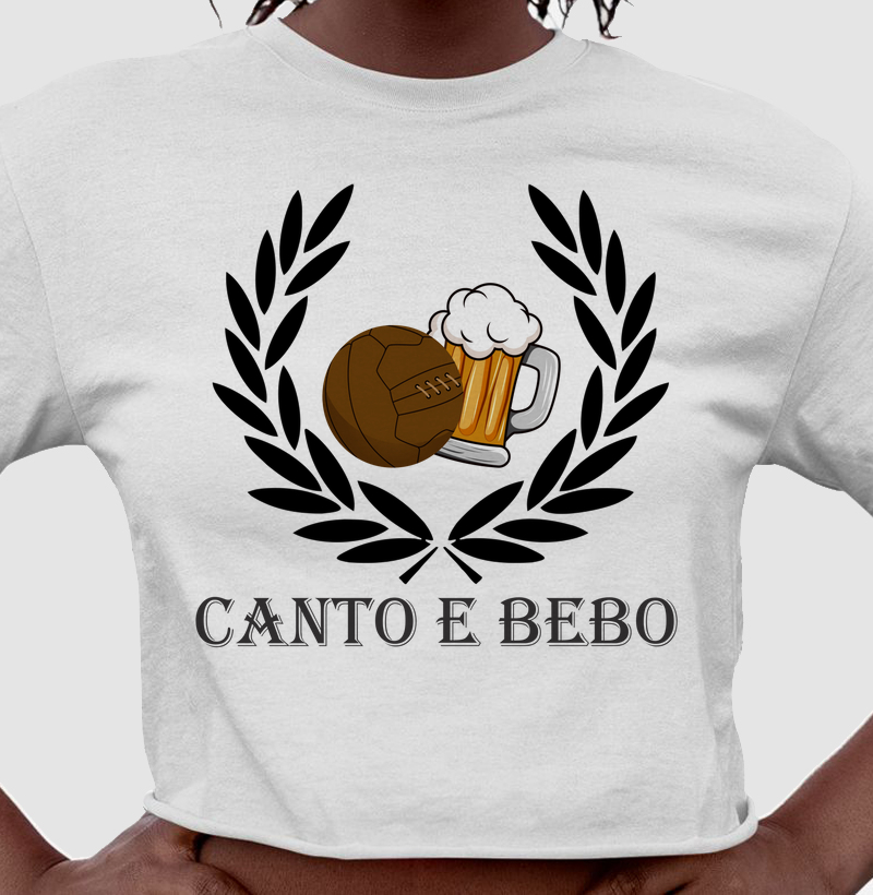 Cropped Canto e Bebo - Branco, Vermelho, Cinza e Amarela (Feminina)