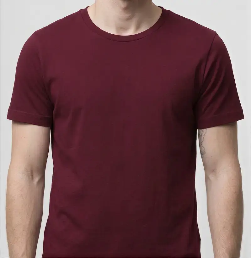 Básica Vinho Bordô Algodão Premium - Camiseta