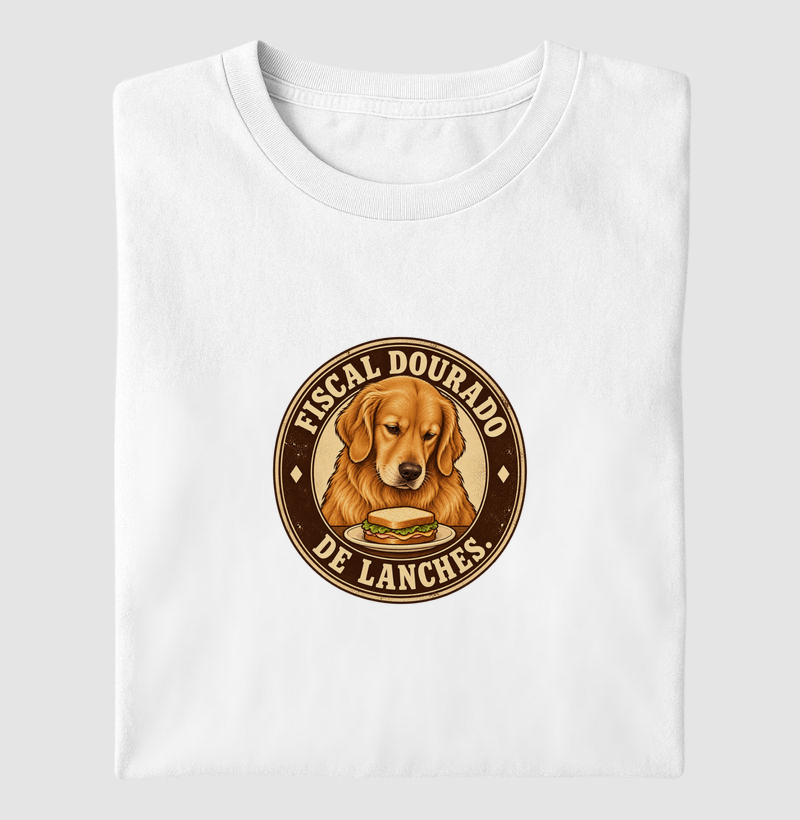 Fiscal dourado de lanches.