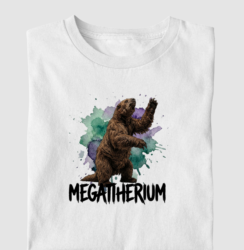  Camiseta Dinossauro Megatherium Algodão Premium Dinoloco 