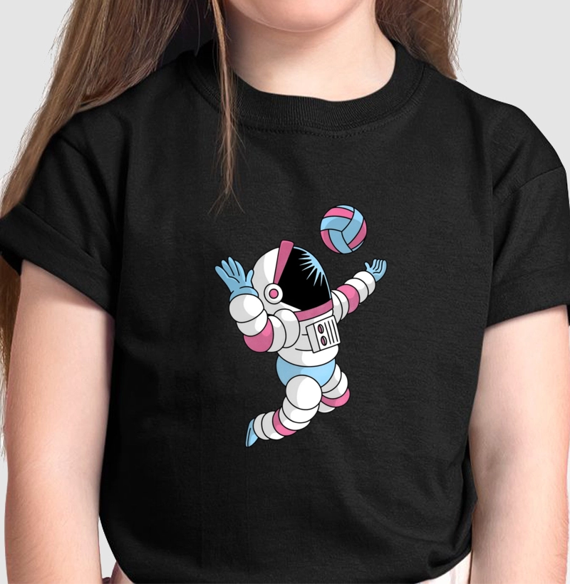 Camiseta Infantil Astronauta Voleibol