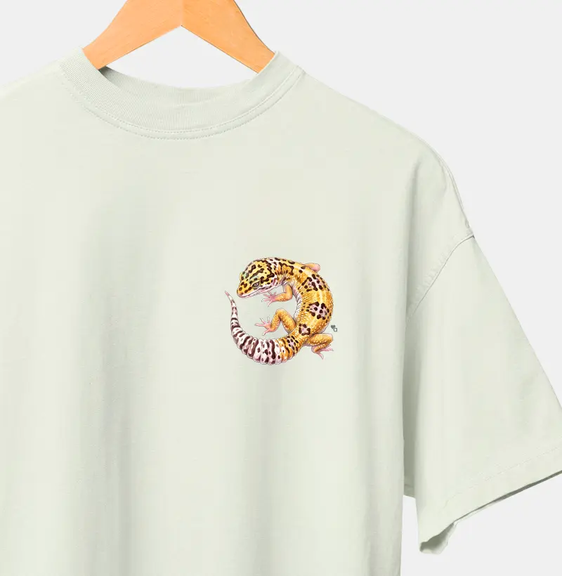 Répteis - Mini - Gecko Leopardo - Oversized - Camiseta Oversized