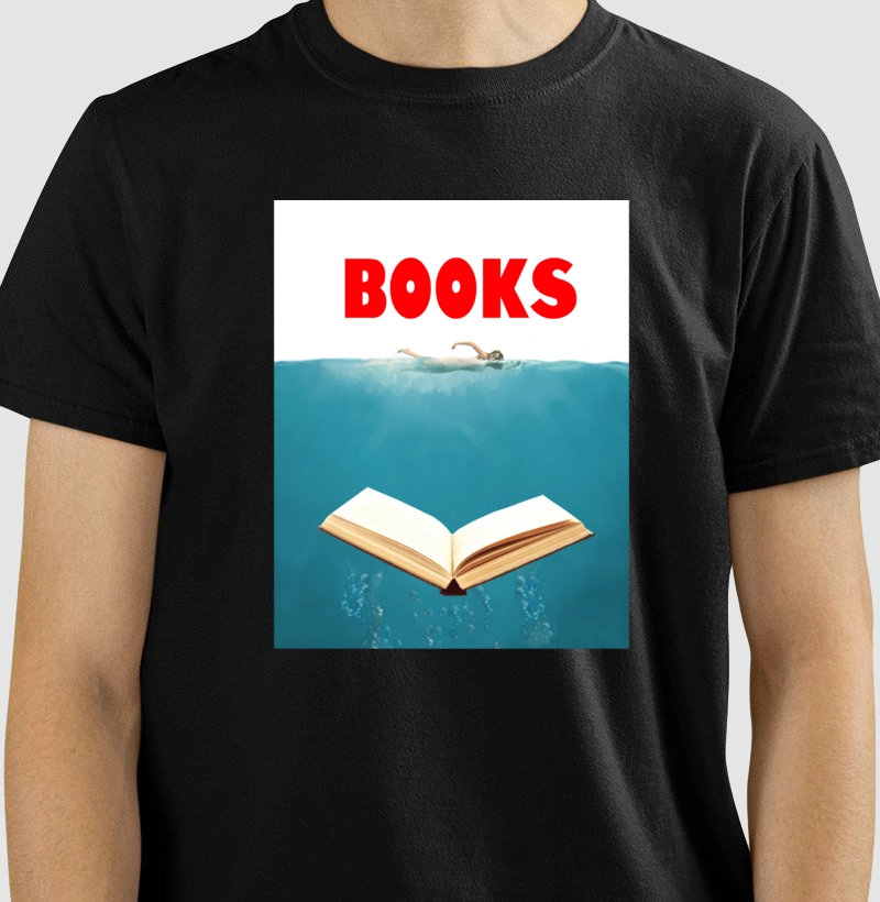 Camiseta Books, tubarão