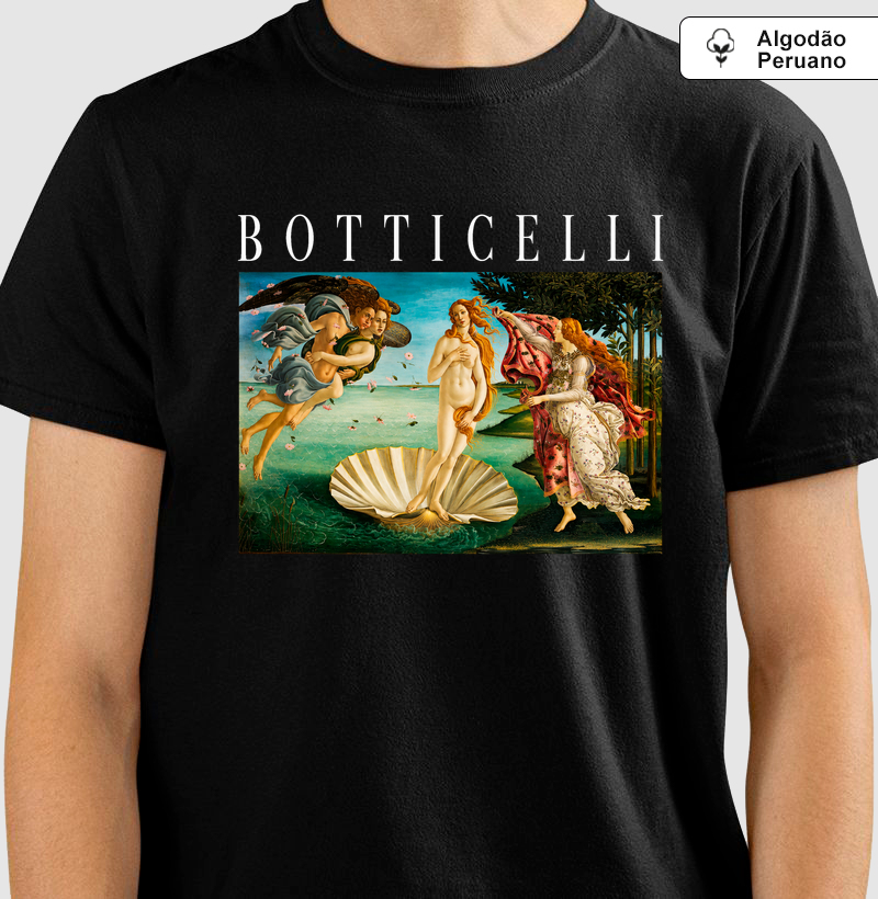Camiseta O Nascimento De Vênus Botticelli Algodão Peruano