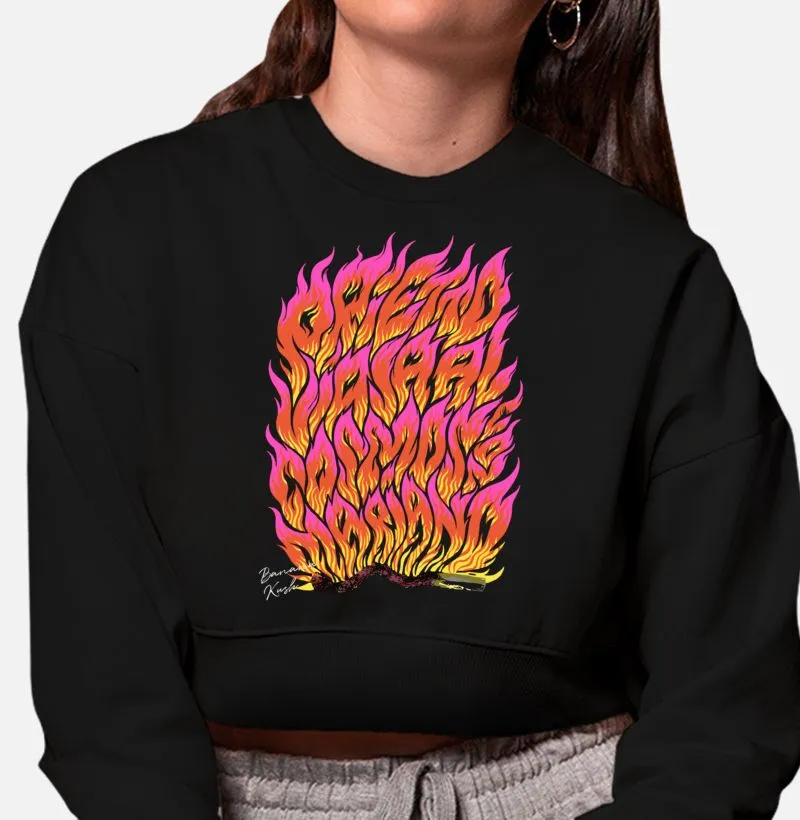 Fire Pink Moletom Cropped Premium