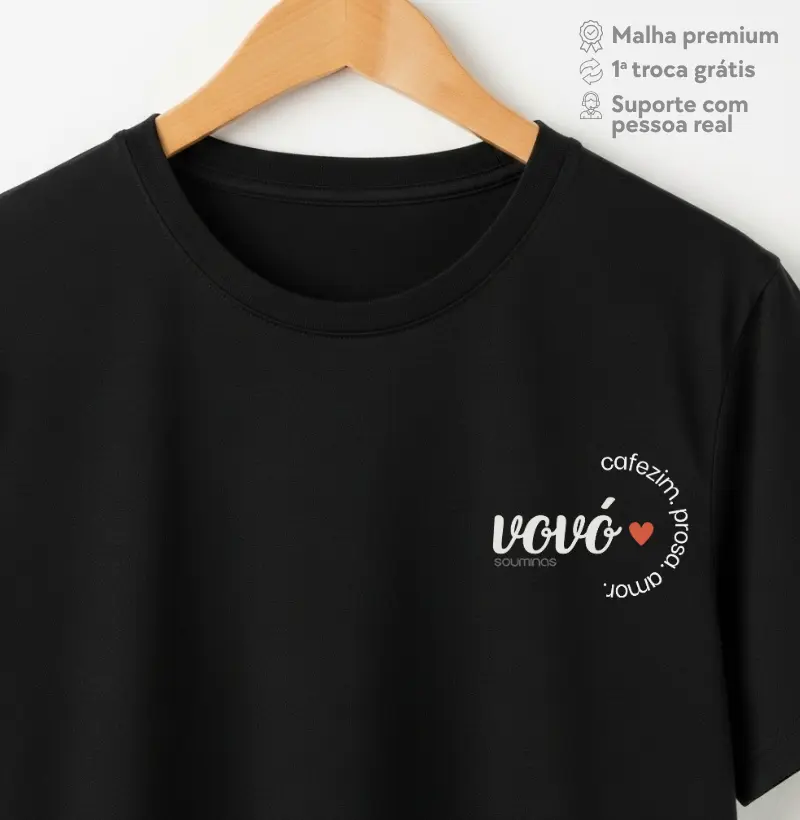 Camiseta Vovó Cafezim Prosa Amor | Essência da Avó Mineira