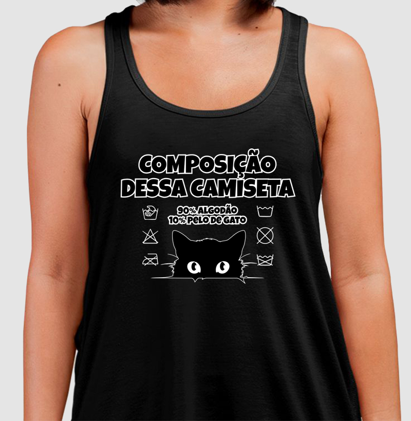 Composição dessa camiseta: 90% algodão 10% pelo de gato